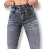 504: SKINNY GRIS CON BIGOTES 3 BOTONES