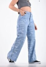 Curva 134 WIDE LEG CELESTE NEVADO FIGURAS - Imagen 2