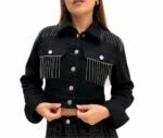 AB2603NEGRO CAMPERA NEGRA CADENAS - Imagen 2