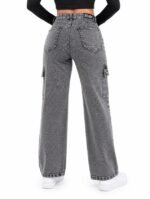 706Gr cargo WIDE LEG DENIM GRIS CARGO BRILLOS - Imagen 4