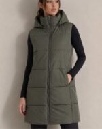 AM-1099 CAMPERA CHALECO LARGA VERDE - Imagen 3