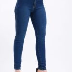 CURVA 201CAD SKINNY BASICO AZUL CON DETALLES DE CADENAS