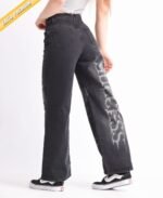 135GR WIDE LEG DENIM NEGRO LASER UBAN - Imagen 3
