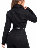 Curva SBL2283NEGRO CAMPERA NEGRA CON BRILLOS OSCUROS - Imagen 3