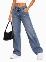 SBL 2306 WIDE LEG DENIM AZUL NEVADO BRILLO - Imagen 2