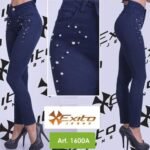 1600A SKINNY DENIM AZUL CON PERLAS