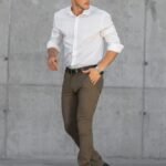900VM CORTE CHINO GABARDINA VERDE MILITAR