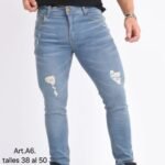 A6 SKINNY DENIM CLARO DESGASTADO