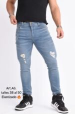Curva A6: SKINNY DENIM CLARO DESGASTADO