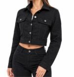 Curva SBL2283NEGRO CAMPERA NEGRA CON BRILLOS OSCUROS - Imagen 2
