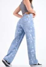 Curva 134 WIDE LEG CELESTE NEVADO FIGURAS