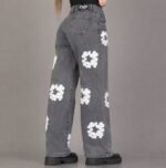 Curva 159 WIDE LEG DENIM GRIS FLORES - Imagen 2