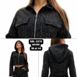 SBL2278NEGRO CAMPERA NEGRA CON BRILLOS