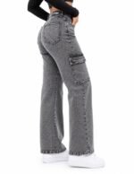 706Gr cargo WIDE LEG DENIM GRIS CARGO BRILLOS - Imagen 3