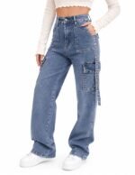 SBL2254 WIDE LEG DENIM AZUL CARGO - Imagen 2