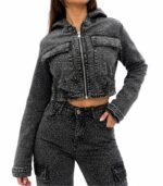SBL2278GRIS CAMPERA GRIS NEVADA CON BRILLOS - Imagen 2