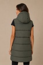 AM-1099 CAMPERA CHALECO LARGA VERDE - Imagen 2