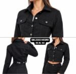Curva SBL2283NEGRO CAMPERA NEGRA CON BRILLOS OSCUROS