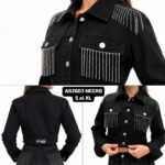 AB2603NEGRO CAMPERA NEGRA CADENAS