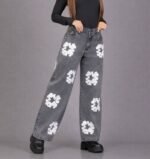 Curva 159 WIDE LEG DENIM GRIS FLORES