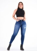 203 SKINNY DENIM AZUL ROTURAS