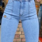 221NEV SKINNY DENIM CELESTE CON BOLSILLOS