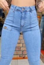 221NEV SKINNY DENIM CELESTE CON BOLSILLOS