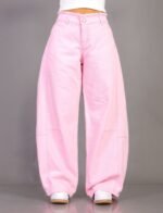 119 BAGGY ROSA PASTEL RECOTES EN CINTURA - Imagen 3