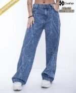 133R WIDE LEG AZUL NEVADO RAMAS LASER - Imagen 4