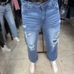 B253: WIDE LEG RIPPED BLUE