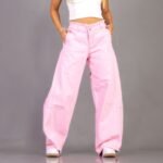 119 BAGGY ROSA PASTEL RECOTES EN CINTURA