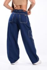 131 BAGGY DENIM BLUE RECORTE GRIS - Imagen 3