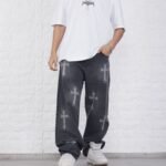 B210N WIDE LEG CRUZ BLACK LASER
